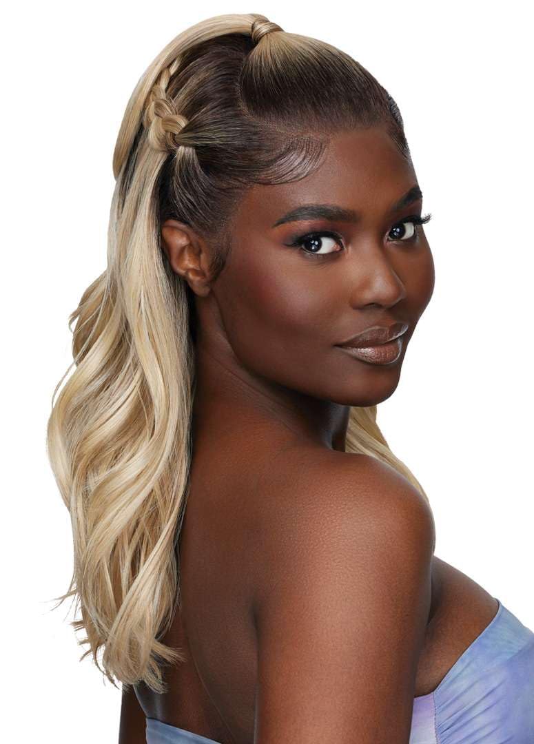 Outre Airtied 100% Fully Hand-Tied Wig - Human Hair Blend - Loose Body Wave 18" (DARK BROWN 2) - Image 3