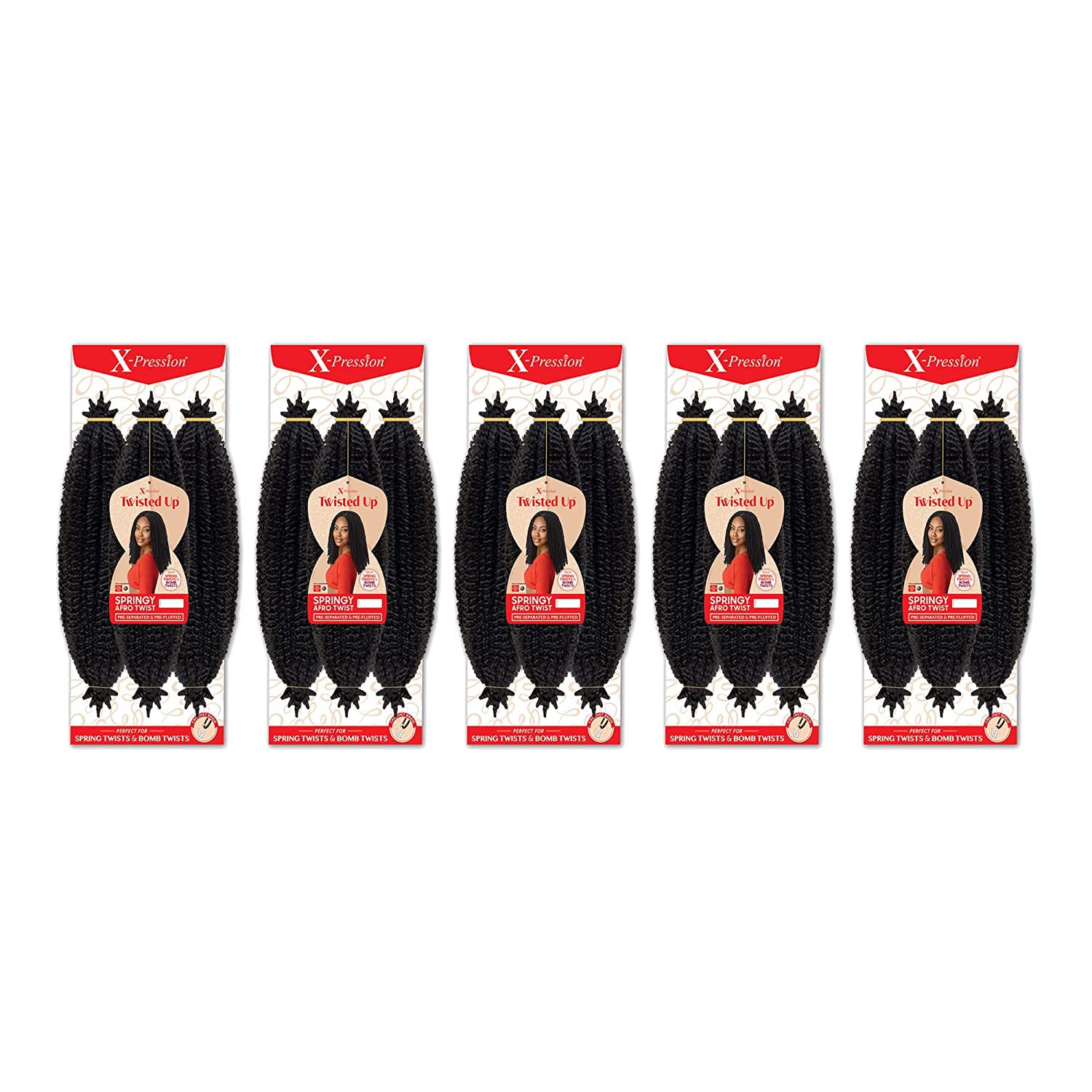 Outre Crochet Braids X-Pression Twisted Up 3X Springy Afro Twist 16" (5-Pack, 1) - Image 4